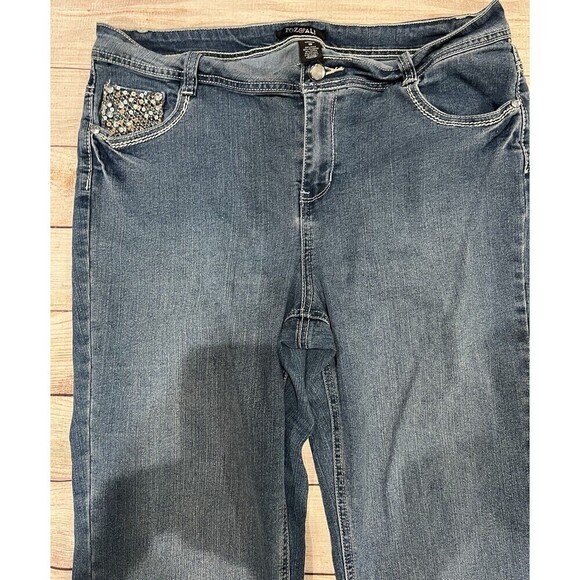 Roz & Ali Jeans Women's Size 16 Denim Crop Sequin Pockets - Picture 2 of 6